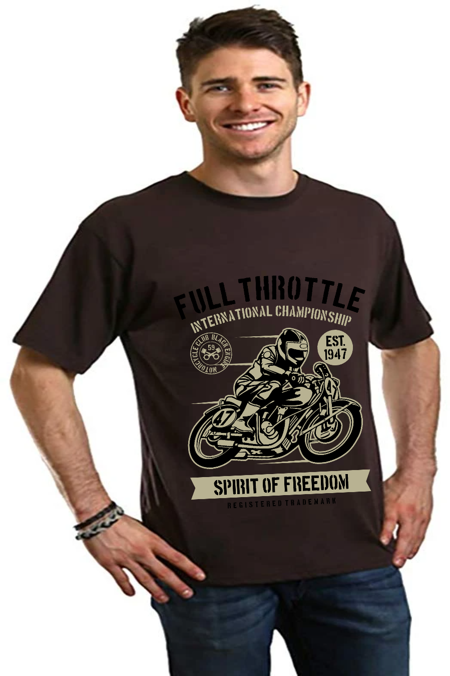 Fuul Throttle Men's Bamboo Viscose/Organic Cotton Short Sleeve Graphic T-Shirt Spun Bamboo