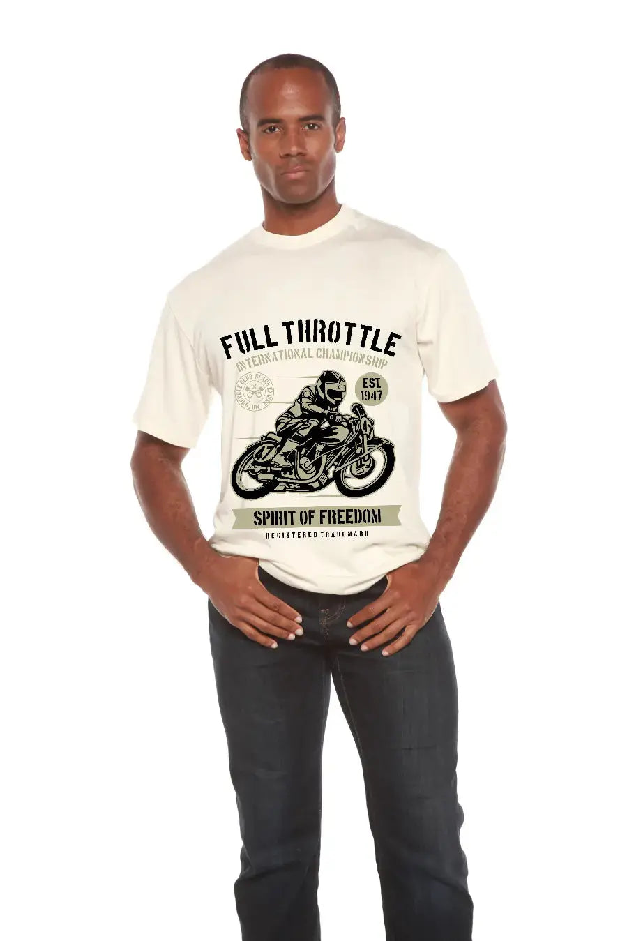 Fuul Throttle Men's Bamboo Viscose/Organic Cotton Short Sleeve Graphic T-Shirt Spun Bamboo