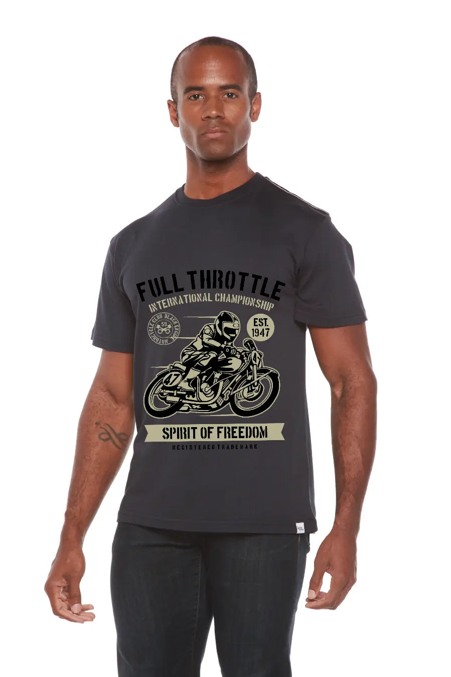 Fuul Throttle Men's Bamboo Viscose/Organic Cotton Short Sleeve Graphic T-Shirt Spun Bamboo
