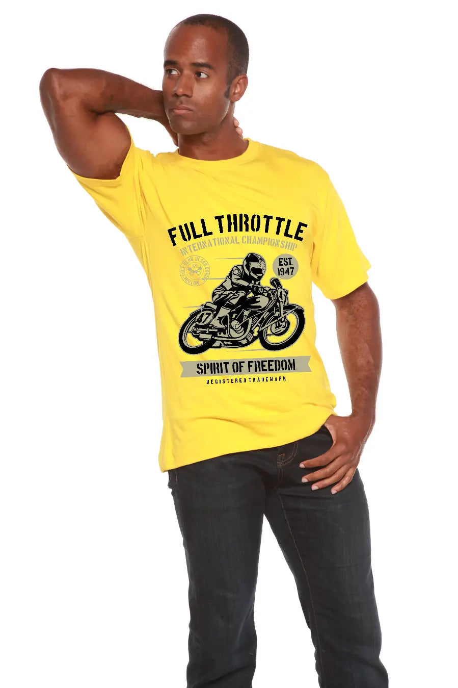 Fuul Throttle Men's Bamboo Viscose/Organic Cotton Short Sleeve Graphic T-Shirt Spun Bamboo