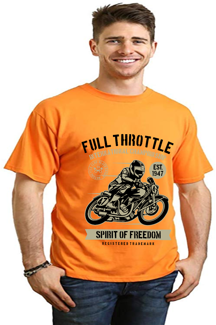 Fuul Throttle Men's Bamboo Viscose/Organic Cotton Short Sleeve Graphic T-Shirt Spun Bamboo
