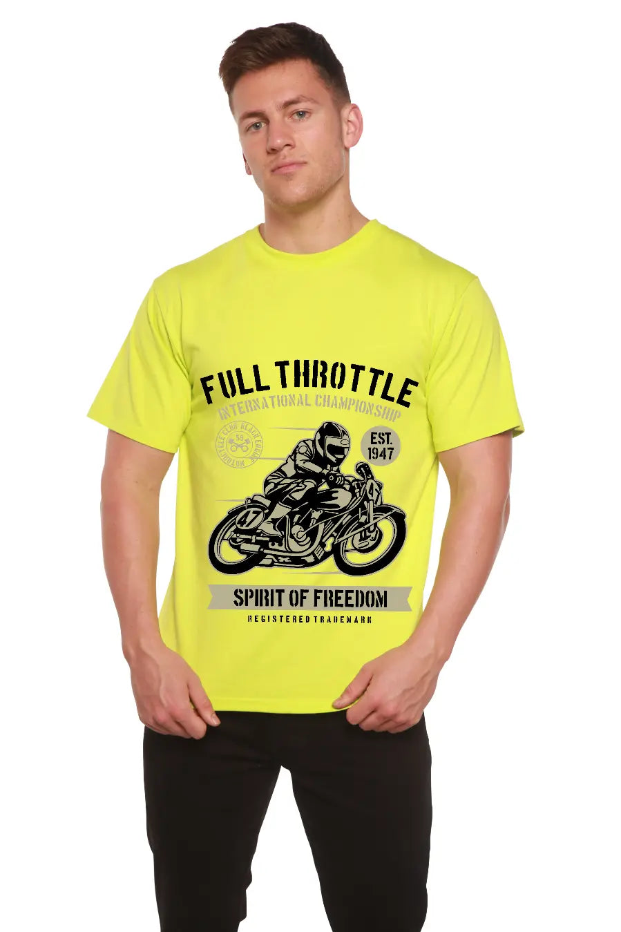 Fuul Throttle Men's Bamboo Viscose/Organic Cotton Short Sleeve Graphic T-Shirt Spun Bamboo