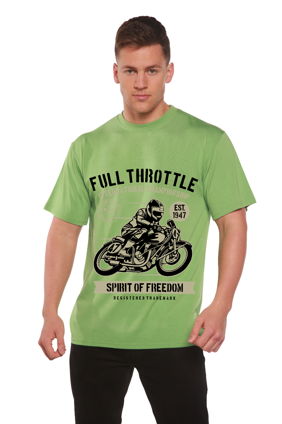 Fuul Throttle Men's Bamboo Viscose/Organic Cotton Short Sleeve Graphic T-Shirt Spun Bamboo
