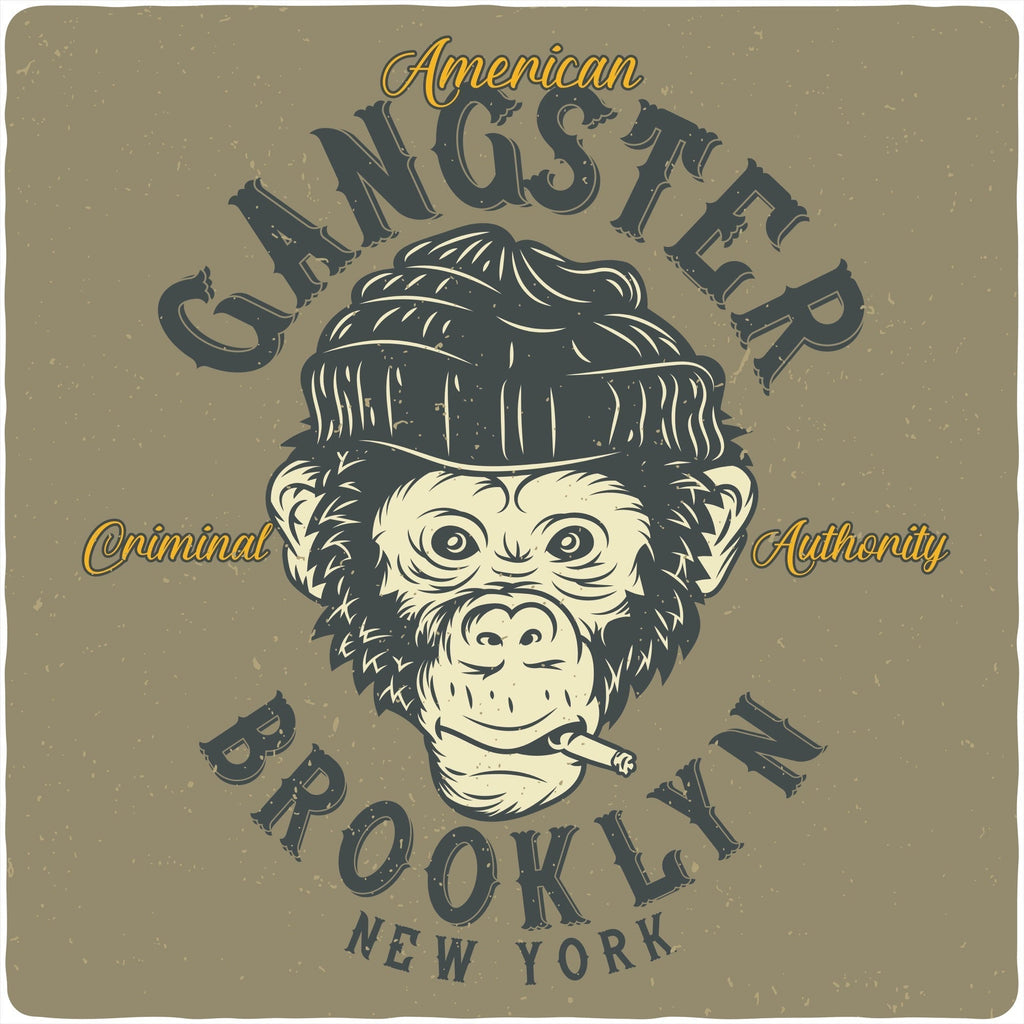 Gangster Brooklyn Men's Bamboo Viscose/Organic Cotton Short Sleeve Graphic T-Shirt Spun Bamboo