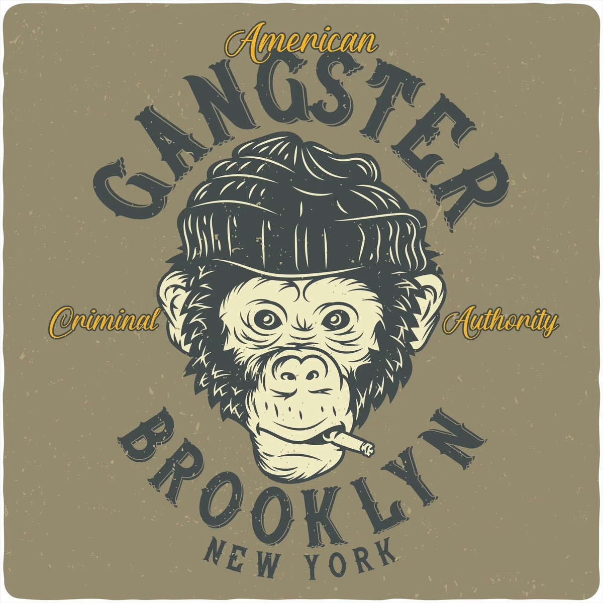 Gangster Brooklyn Men's Bamboo Viscose/Organic Cotton Short Sleeve Graphic T-Shirt Spun Bamboo