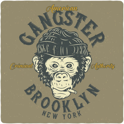 Gangster Brooklyn Men's Bamboo Viscose/Organic Cotton Short Sleeve Graphic T-Shirt Spun Bamboo