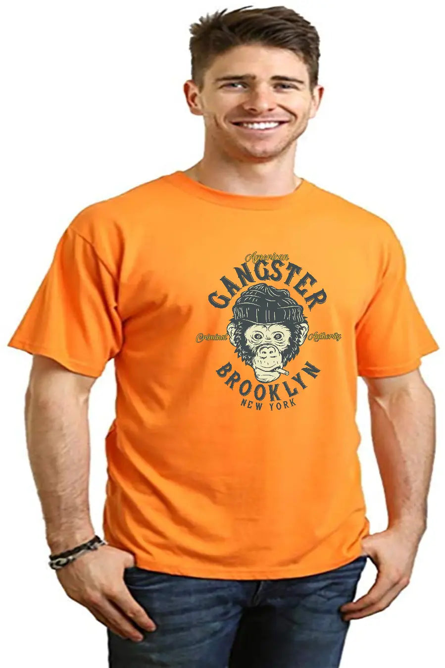 Gangster Brooklyn Men's Bamboo Viscose/Organic Cotton Short Sleeve Graphic T-Shirt Spun Bamboo