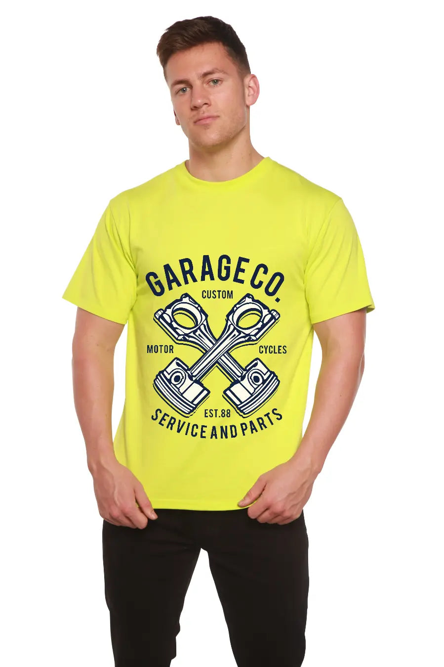 Garage Co Men's Bamboo Viscose/Organic Cotton Short Sleeve Graphic T-Shirt Spun Bamboo