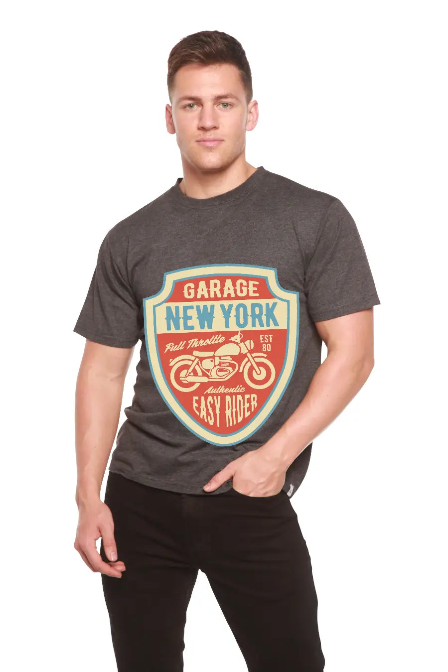 Garage New York Men's Bamboo Viscose/Organic Cotton Short Sleeve Graphic T-Shirt Spun Bamboo