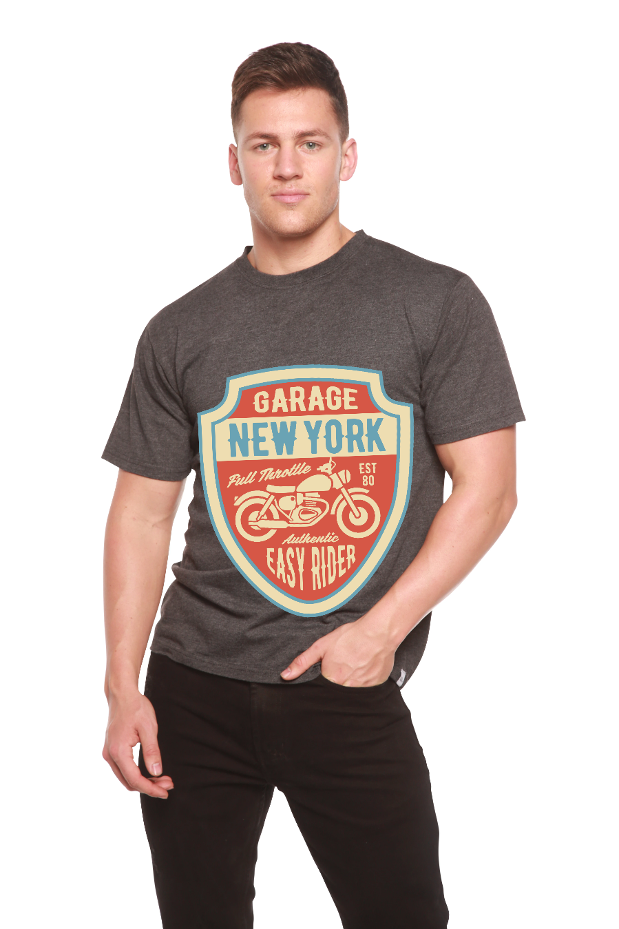 Garage New York Men's Bamboo Viscose/Organic Cotton Short Sleeve Graphic T-Shirt Spun Bamboo