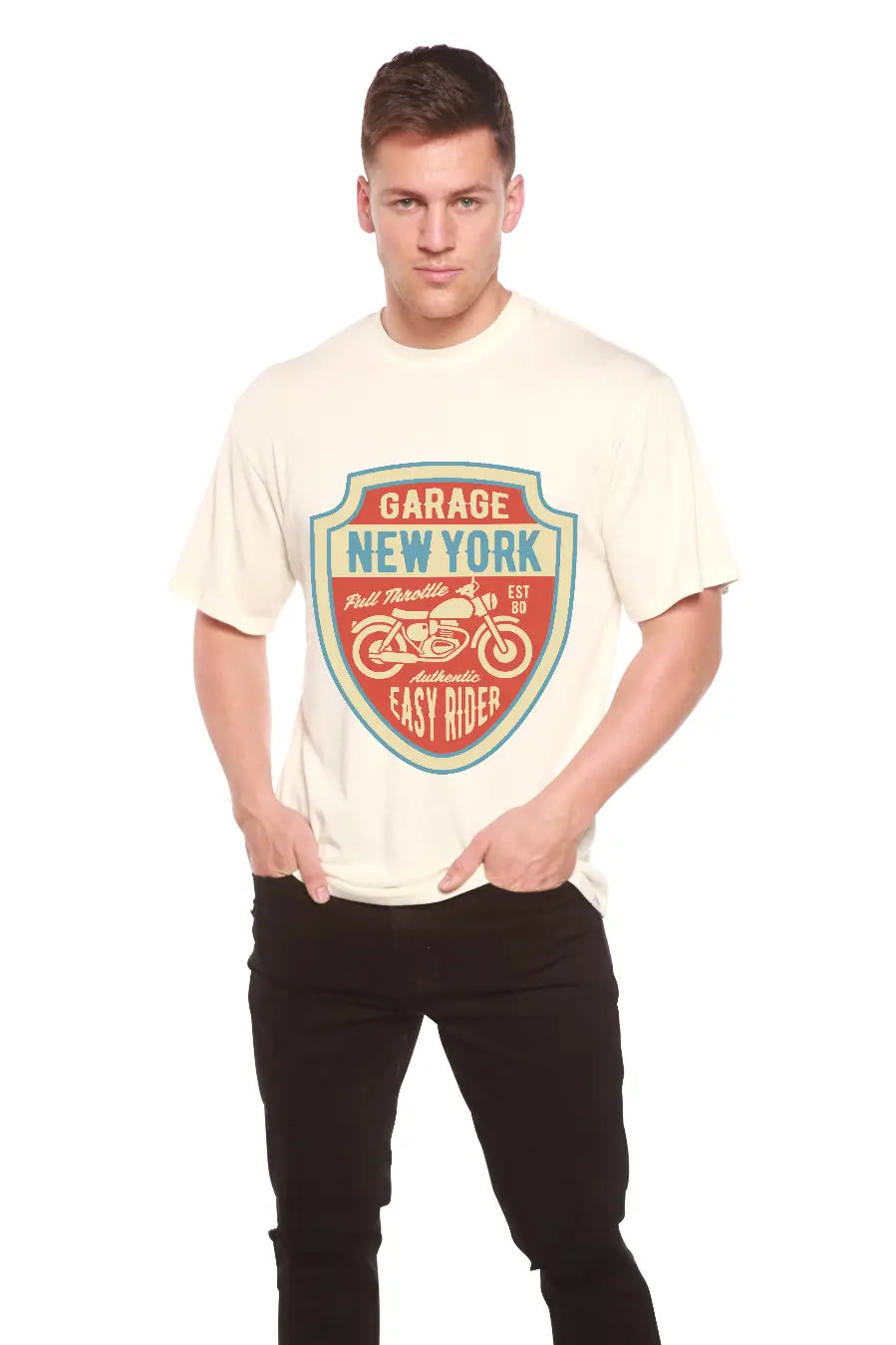 Garage New York Men's Bamboo Viscose/Organic Cotton Short Sleeve Graphic T-Shirt Spun Bamboo