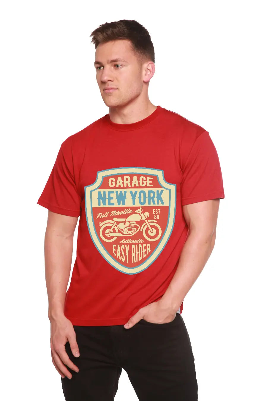 Garage New York Men's Bamboo Viscose/Organic Cotton Short Sleeve Graphic T-Shirt Spun Bamboo