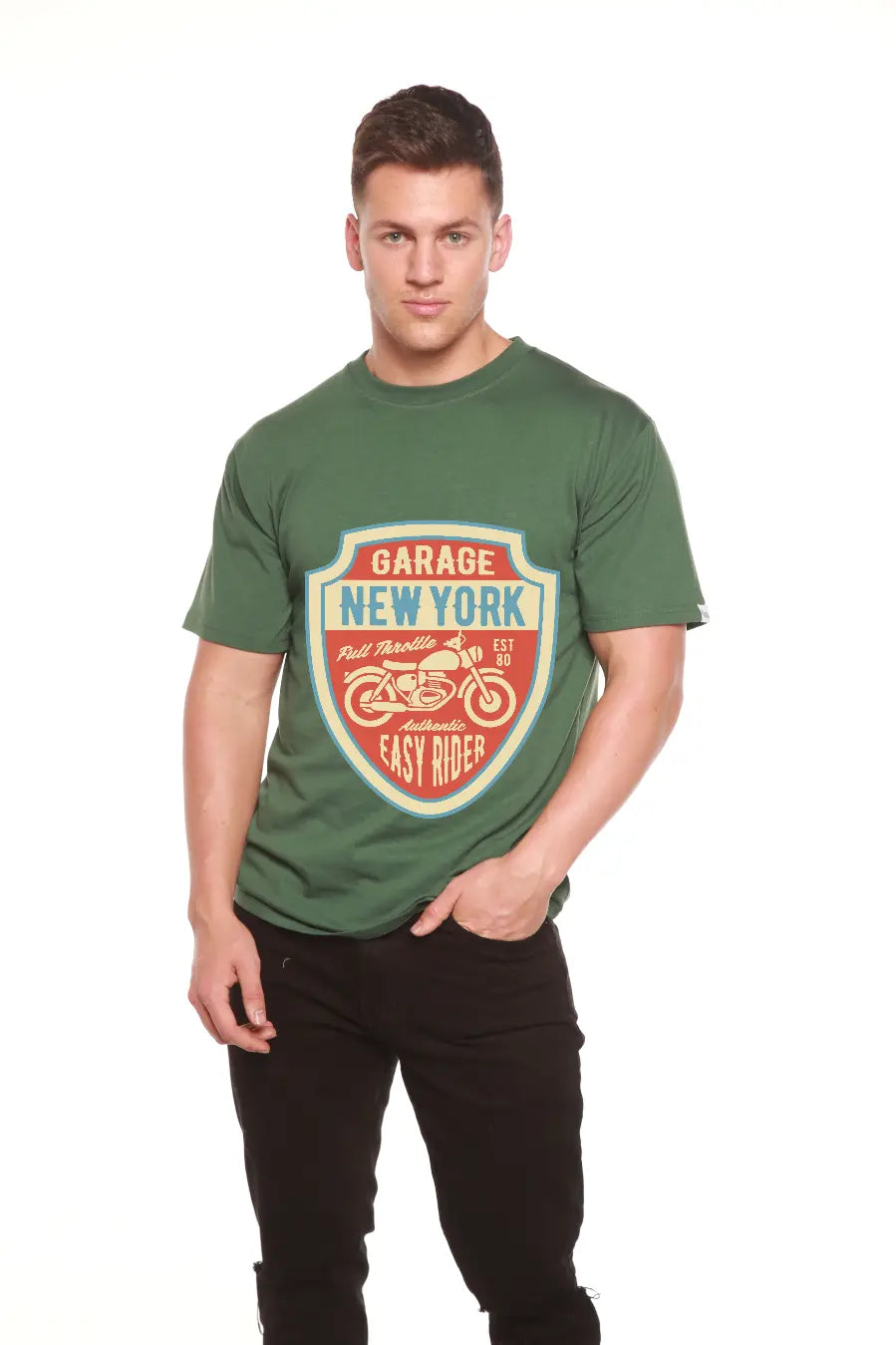 Garage New York Men's Bamboo Viscose/Organic Cotton Short Sleeve Graphic T-Shirt Spun Bamboo