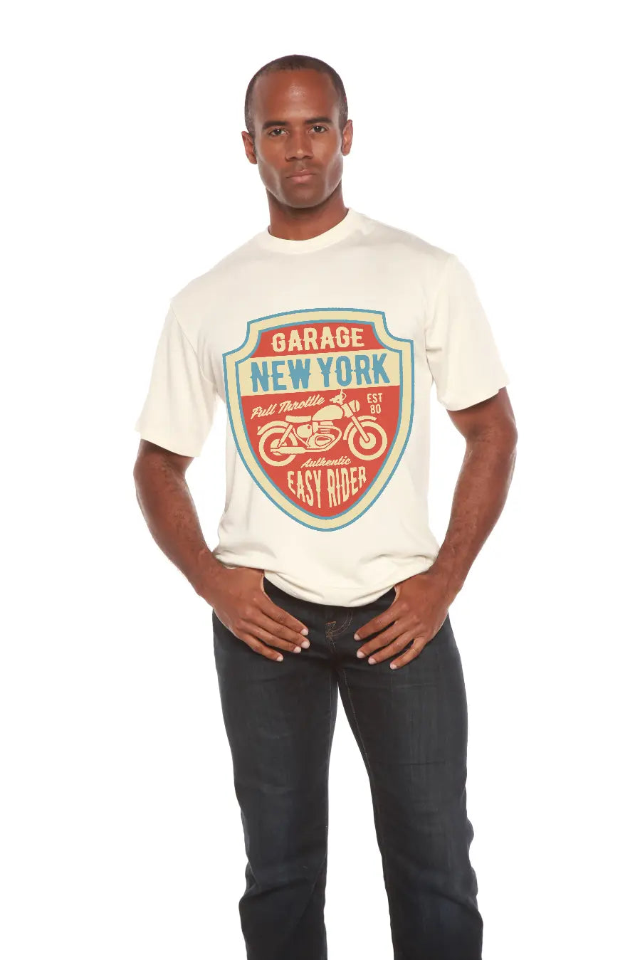 Garage New York Men's Bamboo Viscose/Organic Cotton Short Sleeve Graphic T-Shirt Spun Bamboo