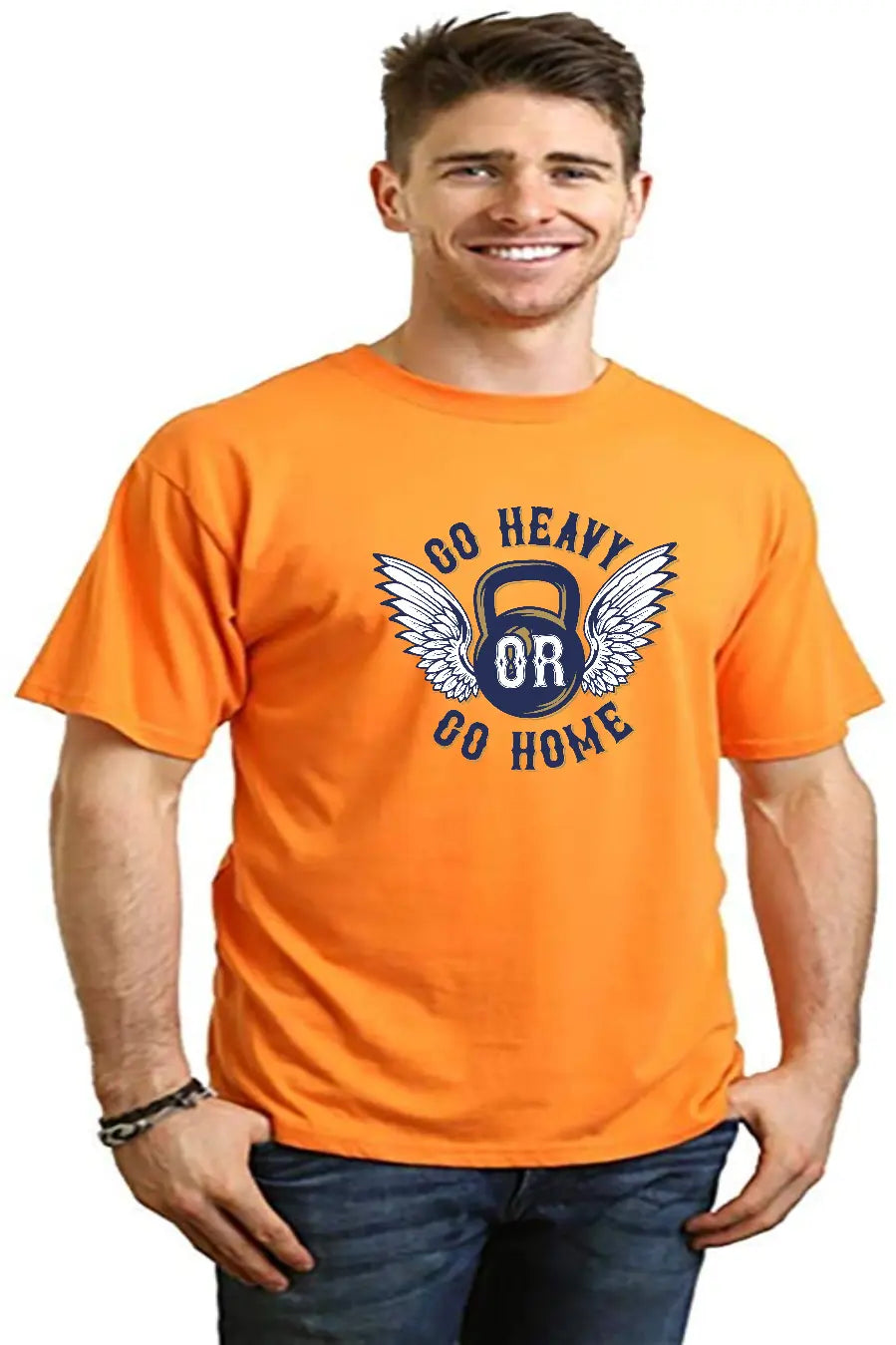 GO HEAVY Men's Bamboo Viscose/Organic Cotton Short Sleeve Graphic T-Shirt Spun Bamboo
