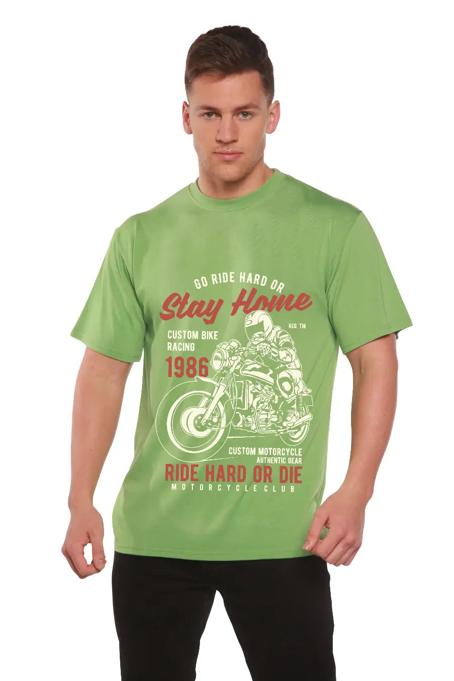Go Ride Hard Men's Bamboo Viscose/Organic Cotton Short Sleeve Graphic T-Shirt Spun Bamboo