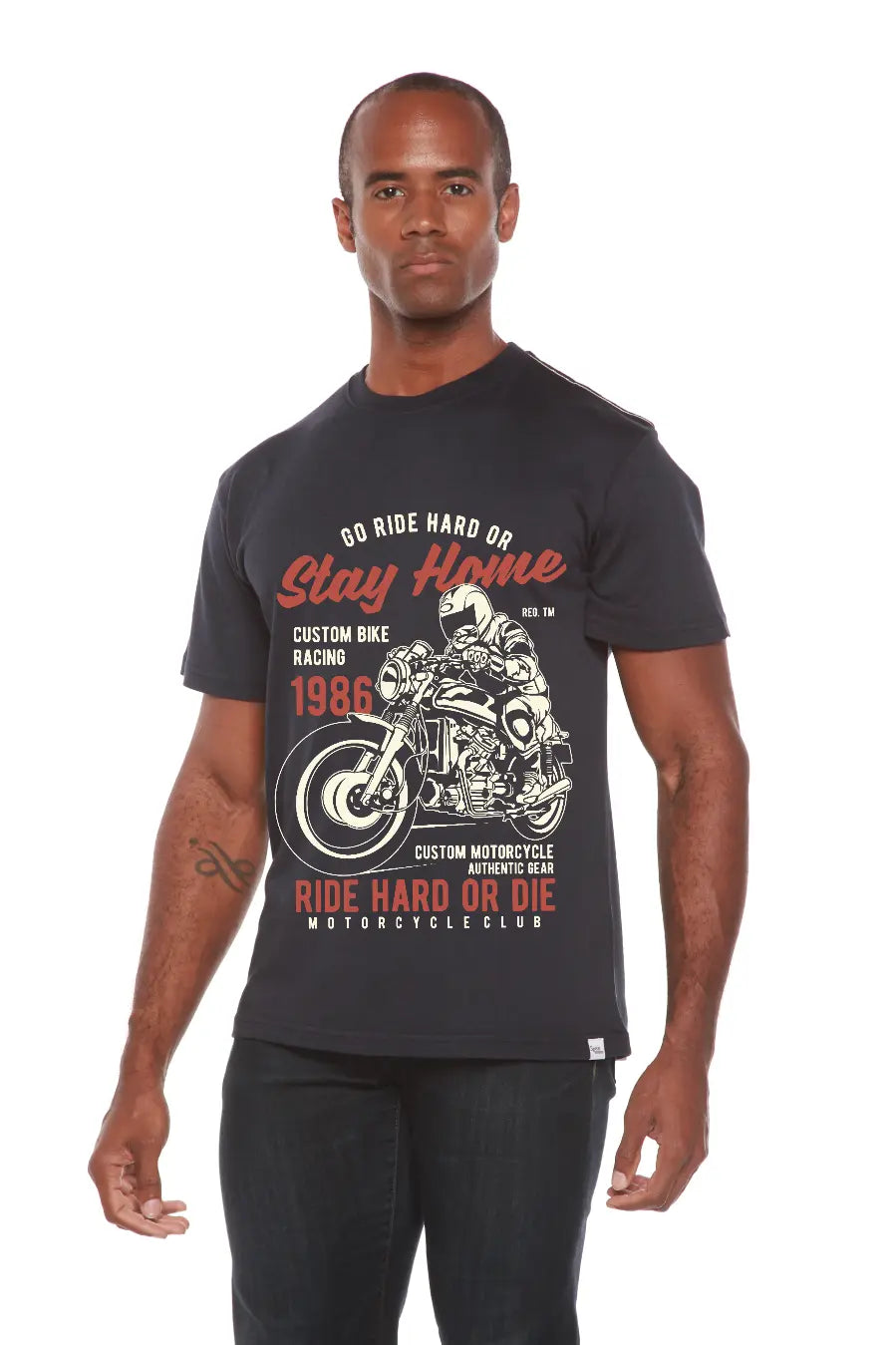 Go Ride Hard Men's Bamboo Viscose/Organic Cotton Short Sleeve Graphic T-Shirt Spun Bamboo
