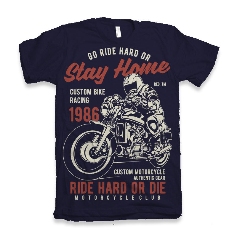 Go Ride Hard Men's Bamboo Viscose/Organic Cotton Short Sleeve Graphic T-Shirt Spun Bamboo