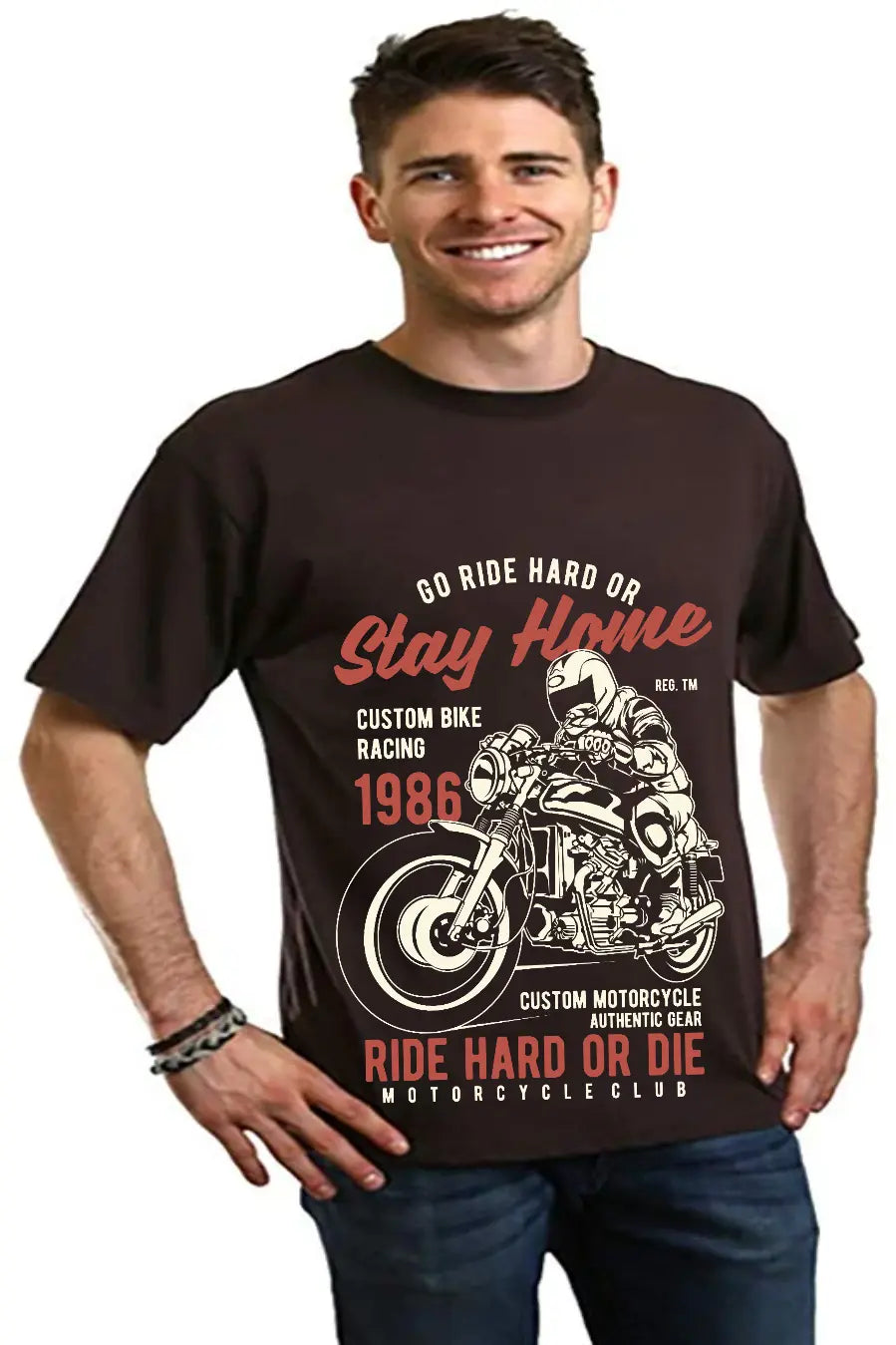 Go Ride Hard Men's Bamboo Viscose/Organic Cotton Short Sleeve Graphic T-Shirt Spun Bamboo
