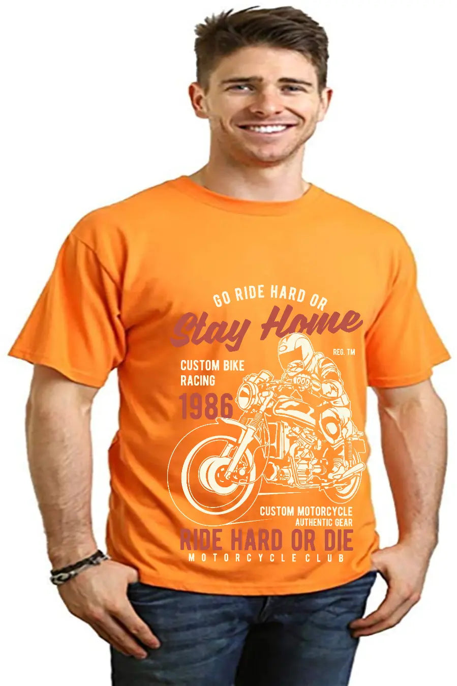 Go Ride Hard Men's Bamboo Viscose/Organic Cotton Short Sleeve Graphic T-Shirt Spun Bamboo