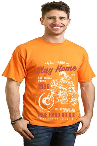 Go Ride Hard Men's Bamboo Viscose/Organic Cotton Short Sleeve Graphic T-Shirt Spun Bamboo