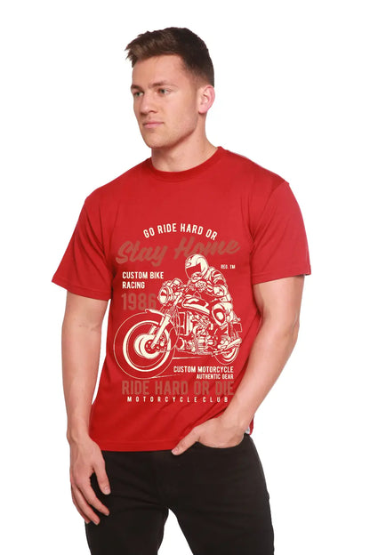 Go Ride Hard Men's Bamboo Viscose/Organic Cotton Short Sleeve Graphic T-Shirt Spun Bamboo