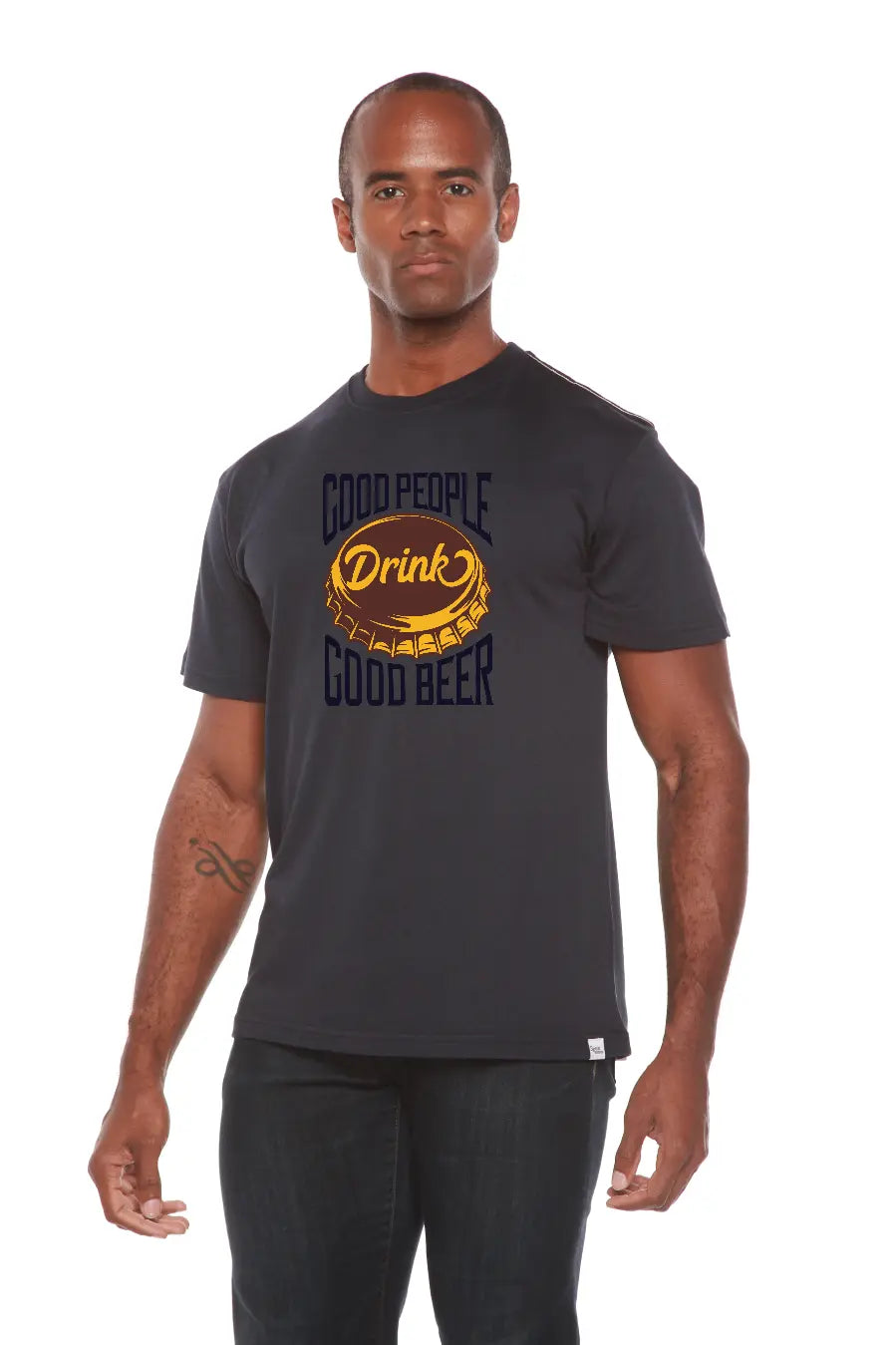 Good People Men's Bamboo Viscose/Organic Cotton Short Sleeve Graphic T-Shirt Spun Bamboo