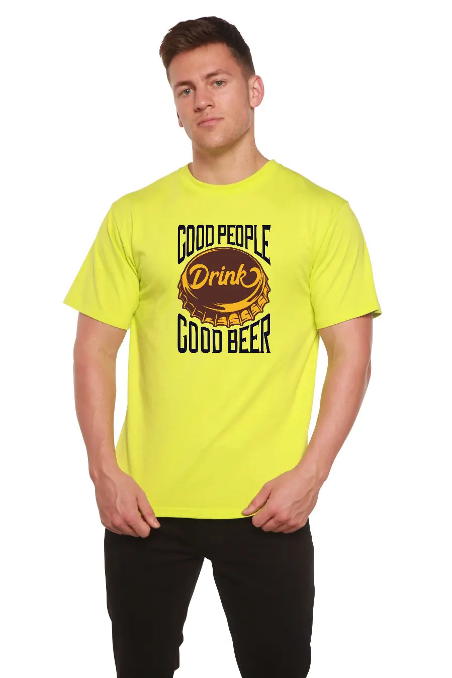 Good People Men's Bamboo Viscose/Organic Cotton Short Sleeve Graphic T-Shirt Spun Bamboo