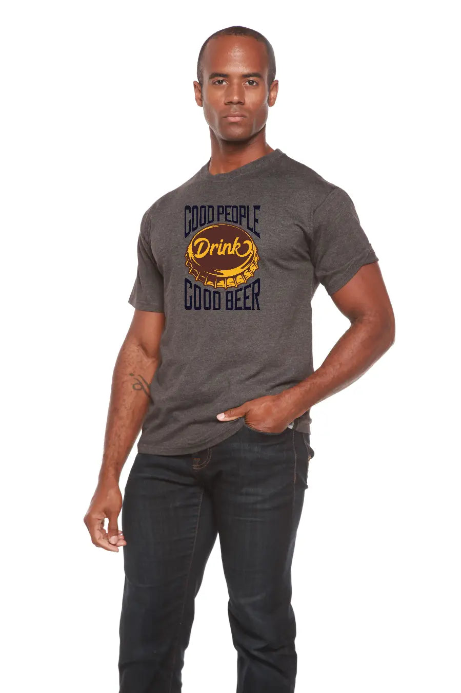 Good People Men's Bamboo Viscose/Organic Cotton Short Sleeve Graphic T-Shirt Spun Bamboo
