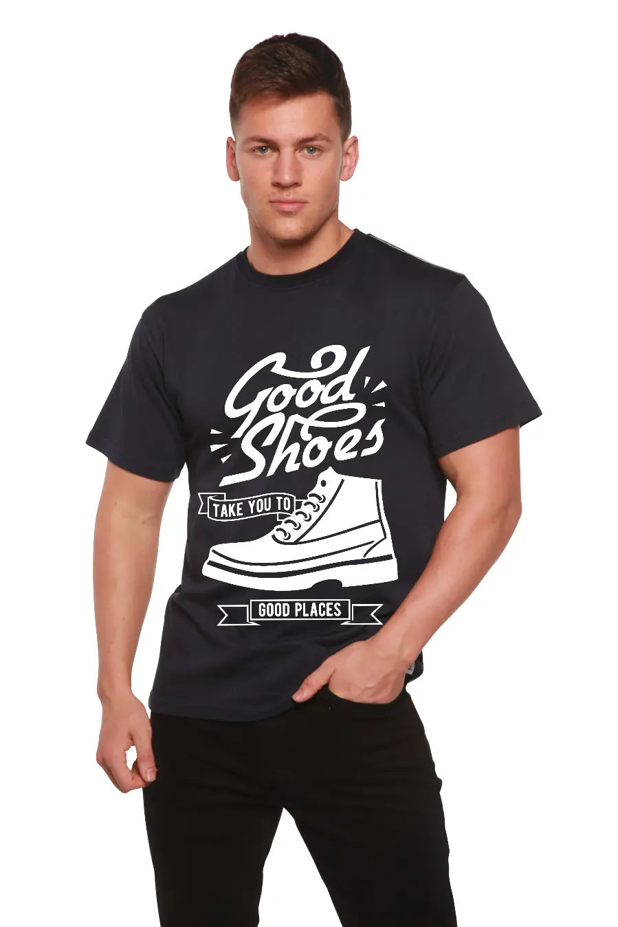 Good Shoes Men's Bamboo Viscose/Organic Cotton Short Sleeve Graphic T-Shirt Spun Bamboo