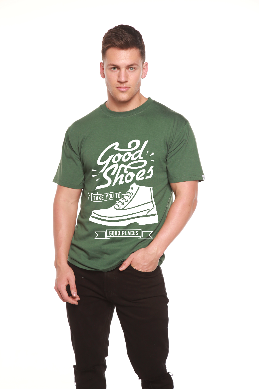 Good Shoes Men's Bamboo Viscose/Organic Cotton Short Sleeve Graphic T-Shirt Spun Bamboo