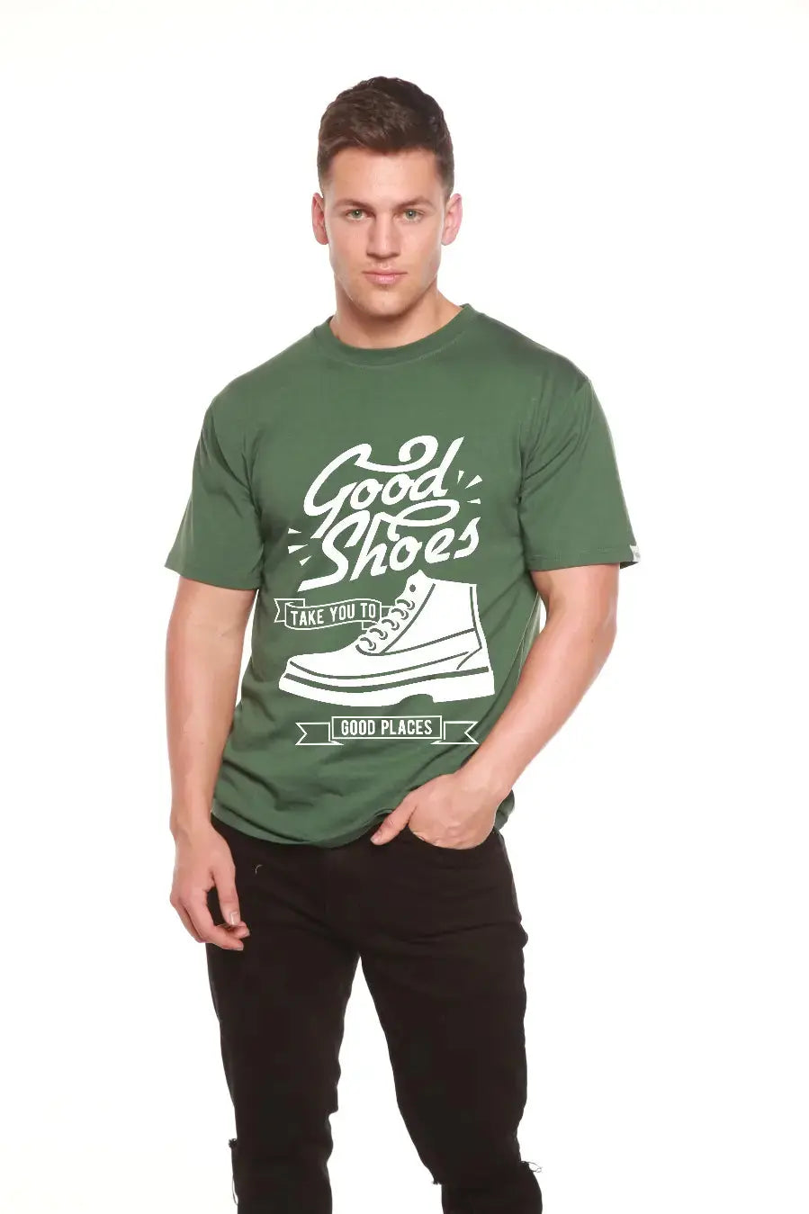 Good Shoes Men's Bamboo Viscose/Organic Cotton Short Sleeve Graphic T-Shirt Spun Bamboo