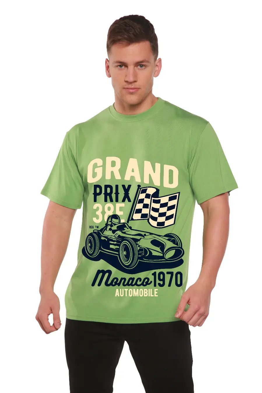 Grand Prix Men's Bamboo Viscose/Organic Cotton Short Sleeve Graphic T-Shirt Spun Bamboo