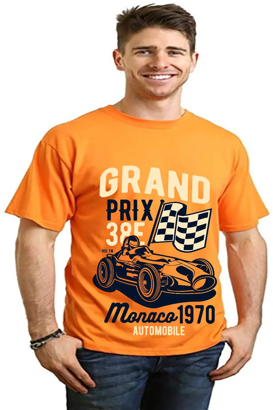 Grand Prix Men's Bamboo Viscose/Organic Cotton Short Sleeve Graphic T-Shirt Spun Bamboo