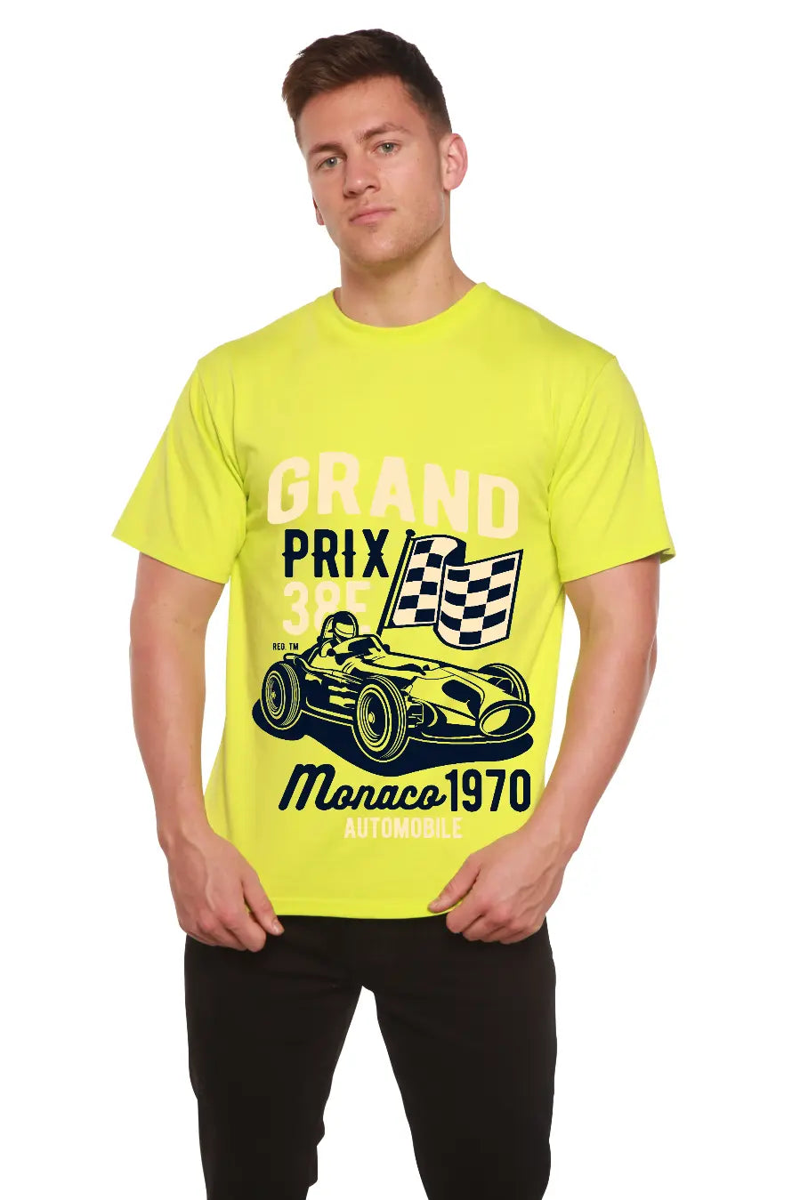 Grand Prix Men's Bamboo Viscose/Organic Cotton Short Sleeve Graphic T-Shirt Spun Bamboo