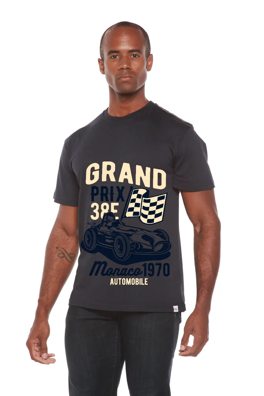 Grand Prix Men's Bamboo Viscose/Organic Cotton Short Sleeve Graphic T-Shirt Spun Bamboo