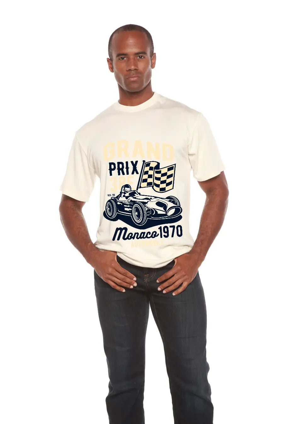 Grand Prix Men's Bamboo Viscose/Organic Cotton Short Sleeve Graphic T-Shirt Spun Bamboo