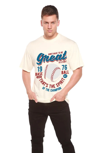 Great Baseball Men's Bamboo Viscose/Organic Cotton Short Sleeve Graphic T-Shirt Spun Bamboo