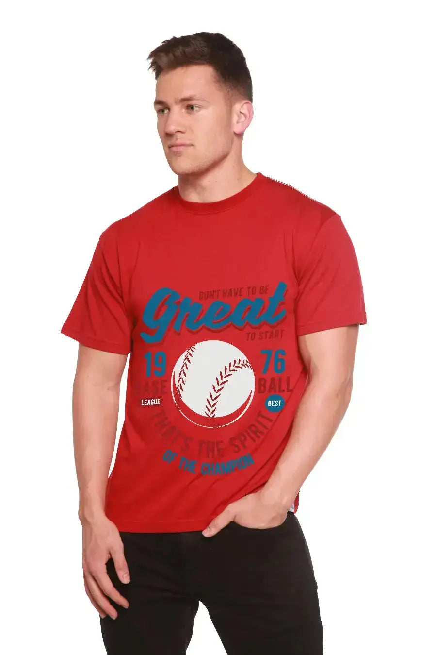 Great Baseball Men's Bamboo Viscose/Organic Cotton Short Sleeve Graphic T-Shirt Spun Bamboo