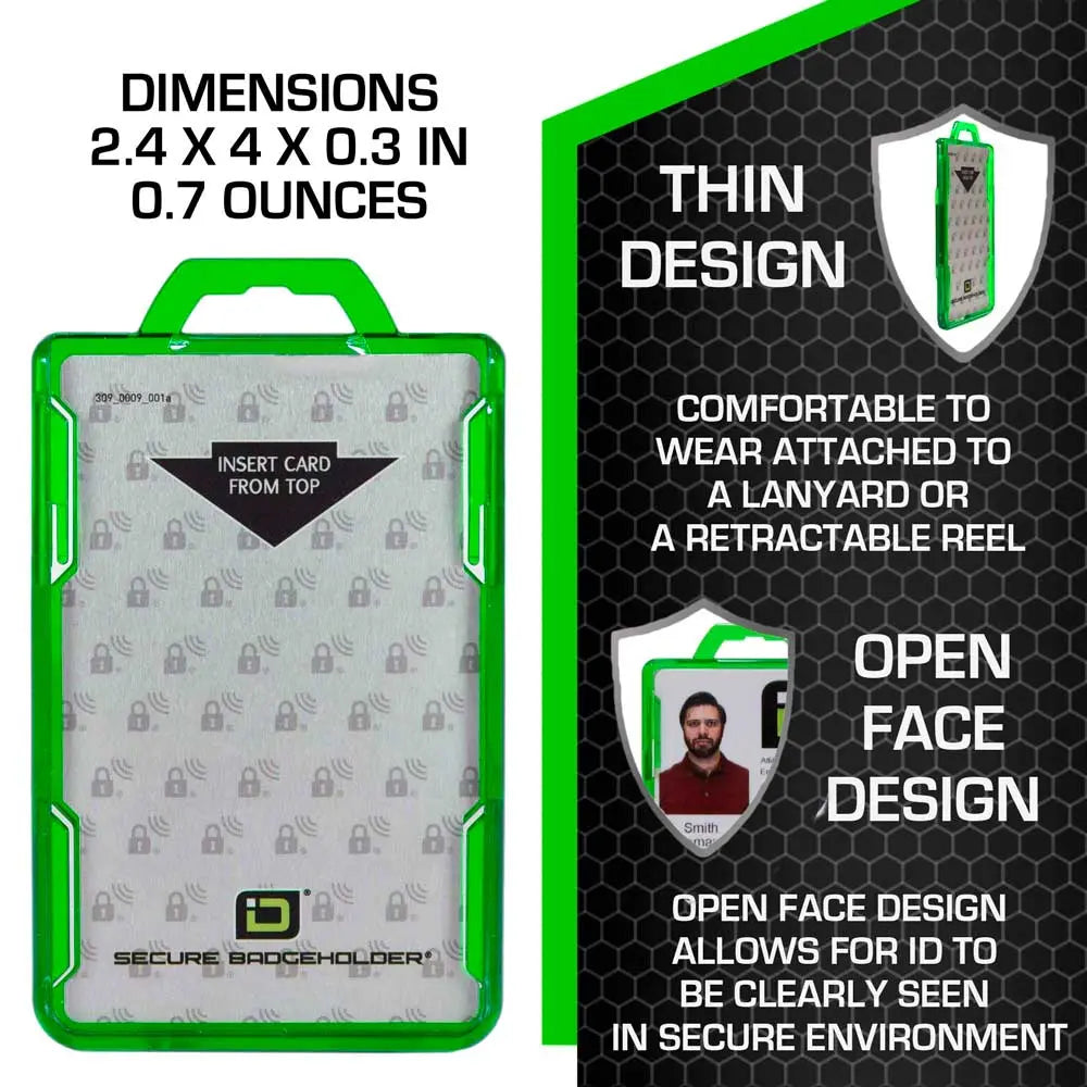 Secure Badge Holder Lite ™ Vertical 1 ID Card Holder ID Stronghold