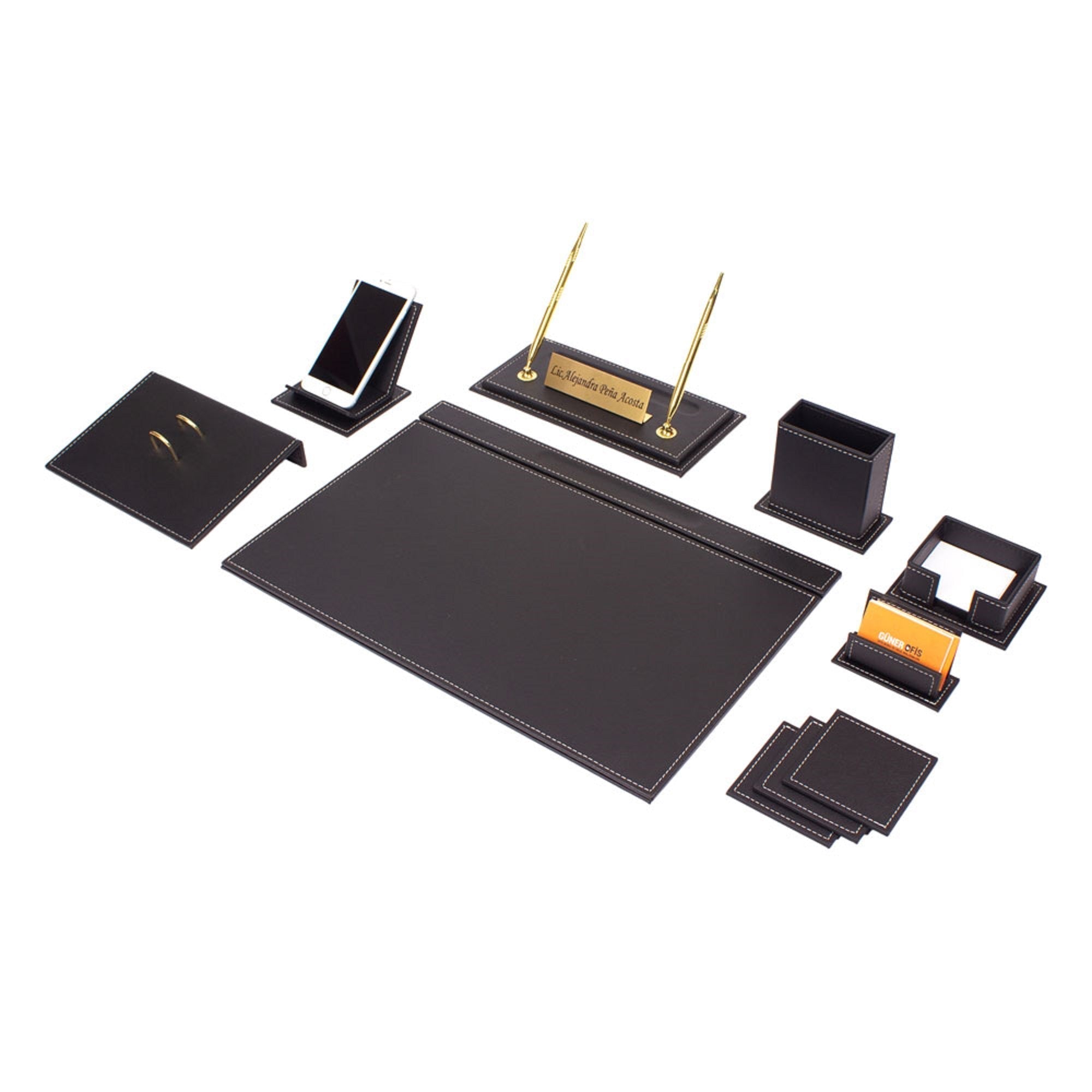 MOOG Luxury Desk Set-12 Accessories - Black - 12 PCS Moogdesk