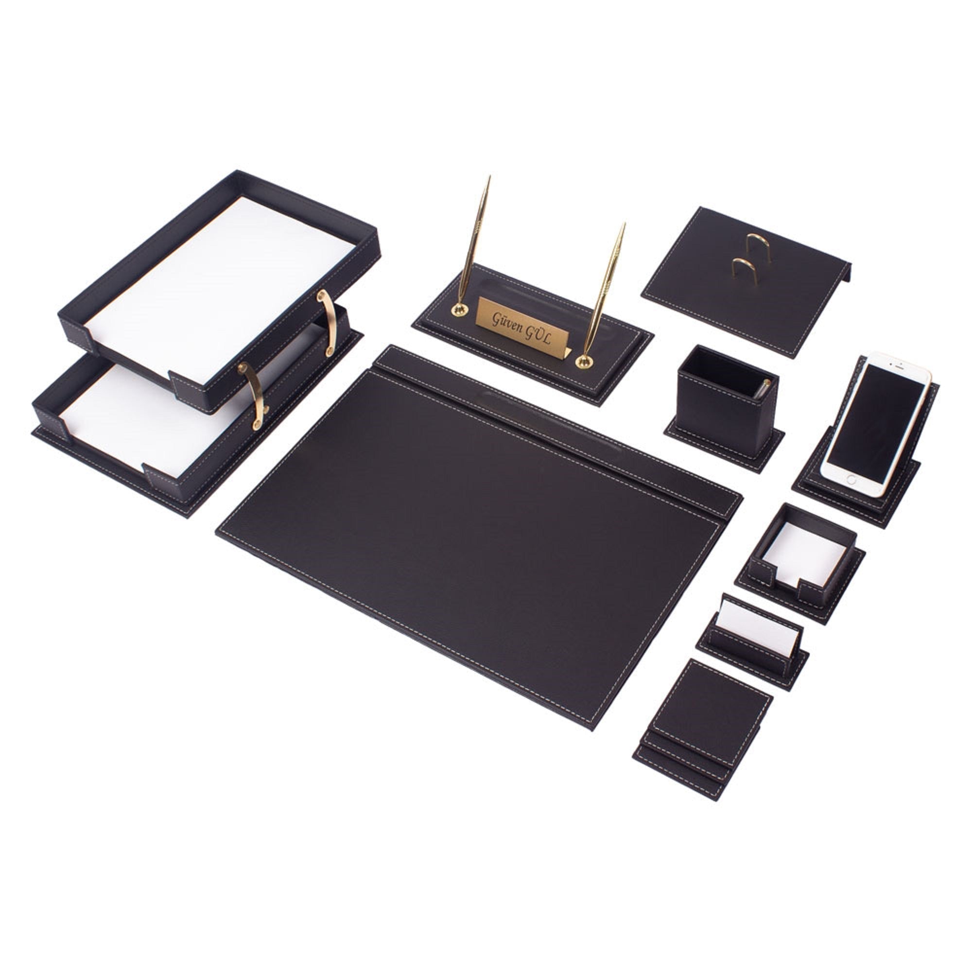 MOOG Luxury Desk Set - Double Document Tray- White - 13 PCS Moogdesk