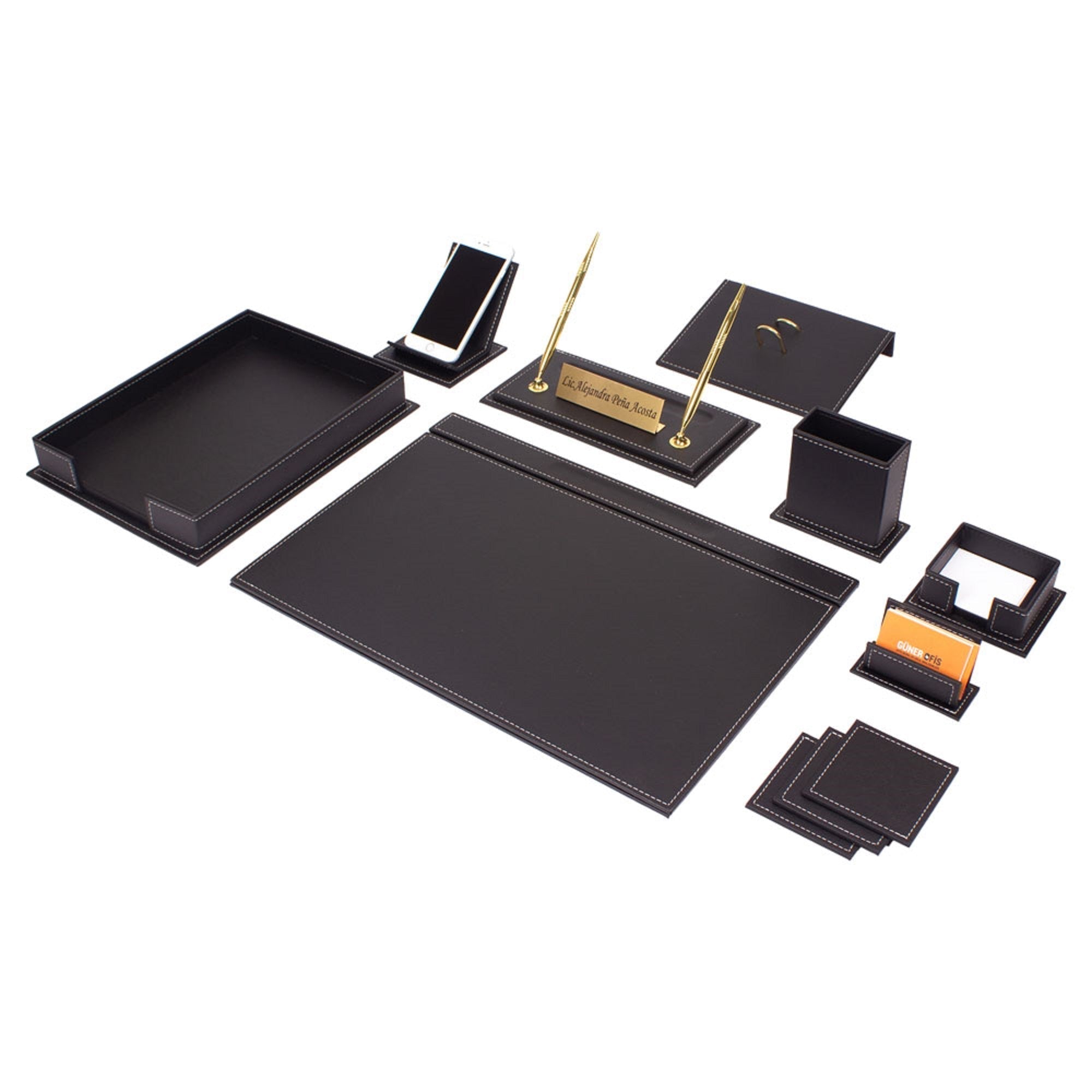 MOOG Luxury Desk Set - Single Document Tray- White- 13 PCS Moogdesk