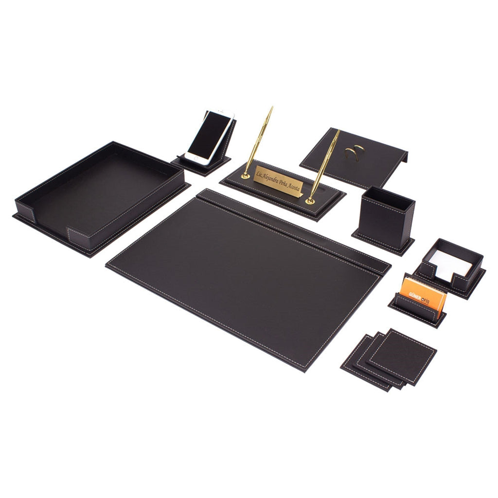 MOOG Luxury Desk Set - Single Document Tray- Brown - 13 PCS Moogdesk