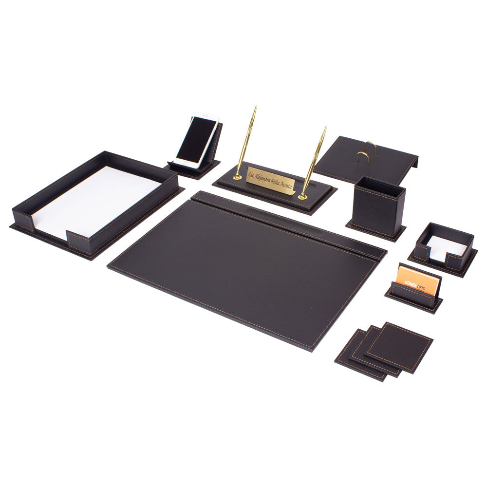 MOOG Luxury Desk Set - Single Document Tray- Green- 13 PCS Moogdesk