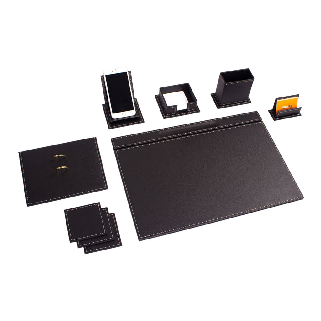 MOOG Luxury Desk Set-9 Accessories-  Black - 9 PCS Moogdesk
