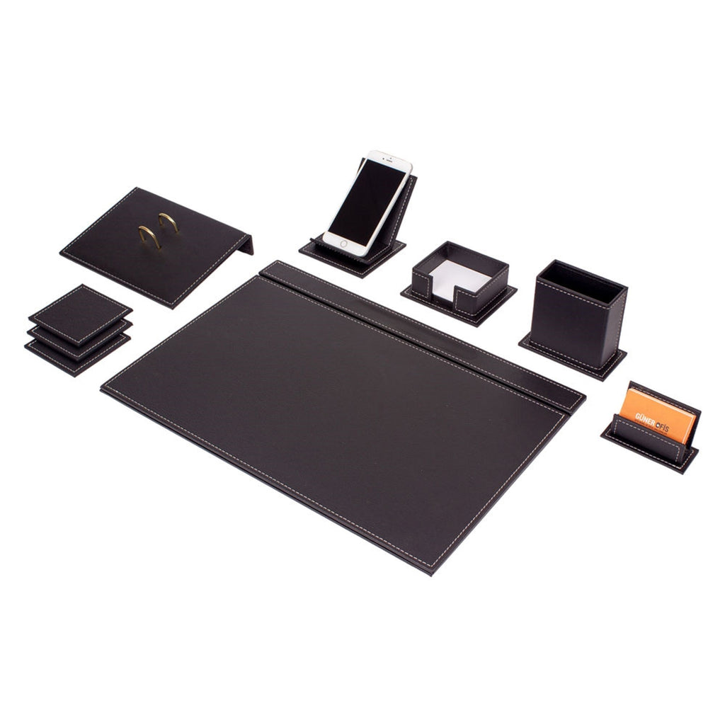 MOOG Luxury Desk Set-9 Accessories- Brown- 9 PCS Moogdesk