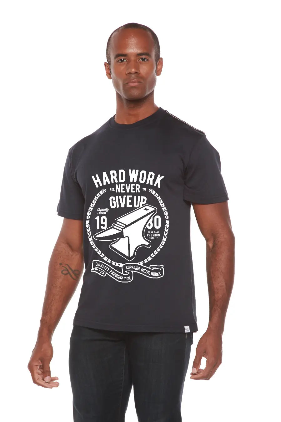 Hard Work Anvil Men's Bamboo Viscose/Organic Cotton Short Sleeve Graphic T-Shirt Spun Bamboo