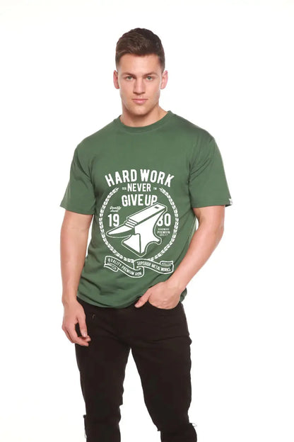 Hard Work Anvil Men's Bamboo Viscose/Organic Cotton Short Sleeve Graphic T-Shirt Spun Bamboo