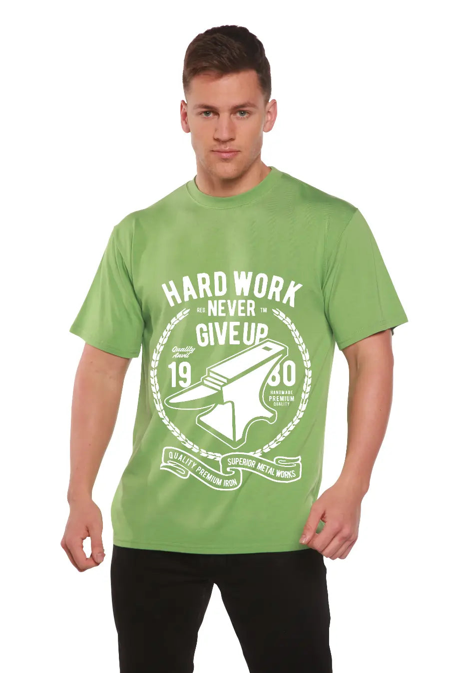 Hard Work Anvil Men's Bamboo Viscose/Organic Cotton Short Sleeve Graphic T-Shirt Spun Bamboo